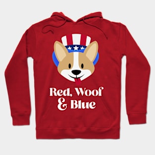 Red, Woof, and Blue funny 4th of July Dog, Pet Hoodie